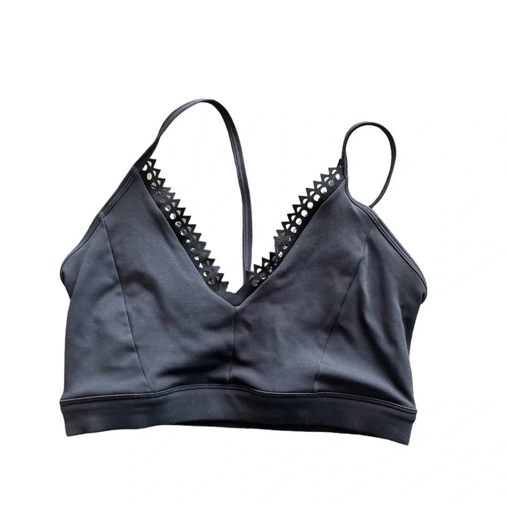Track & Bliss reversible sports bra black‎ and snake pattern